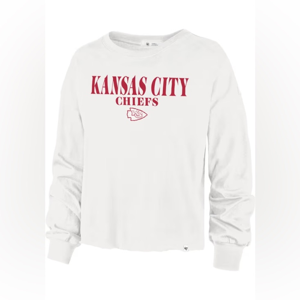 47 KANSAS CITY CHIEFS WOMENS WHITE PARKWAY LS TEE - NWT Medium